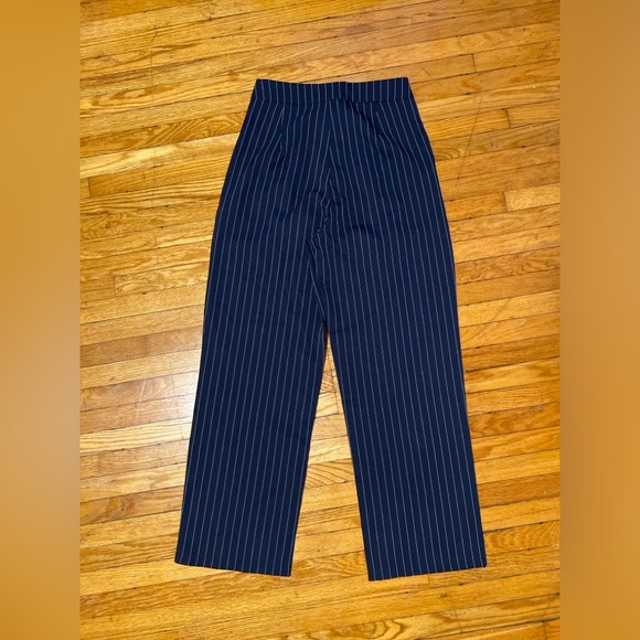 π°π·Navy High Waist Pinstripe Pants; bought in Korea - Picture 2 of 2